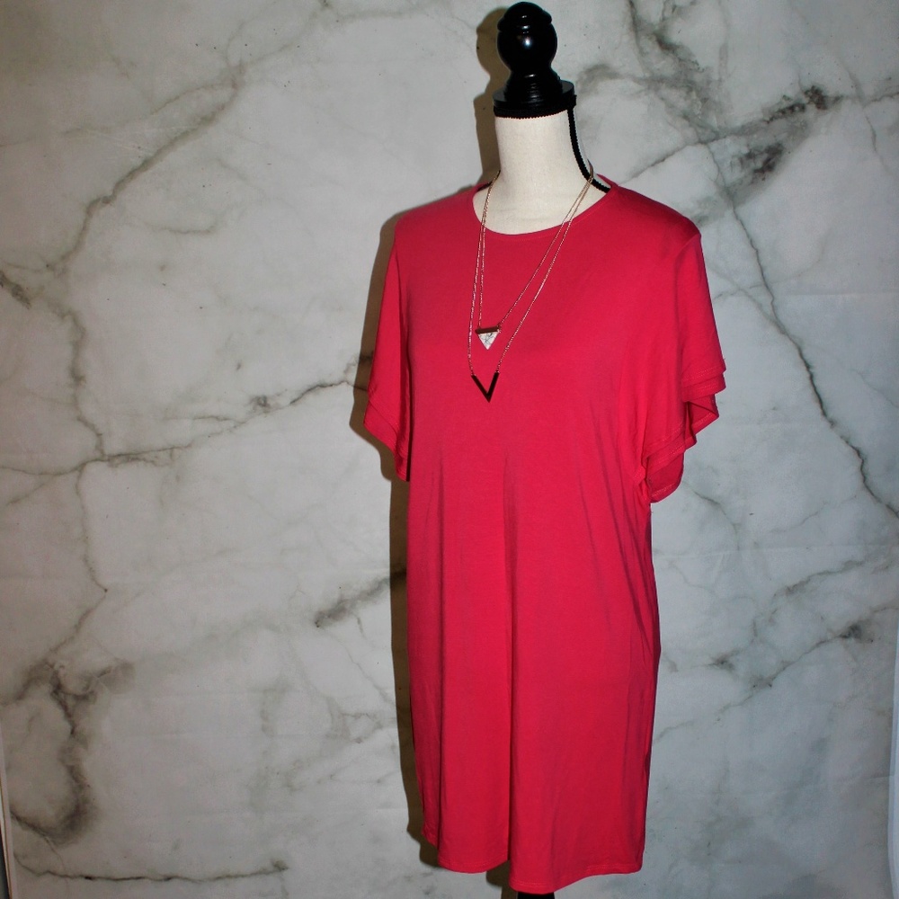 Thyme & Honey orange shift mini dress